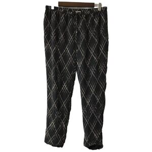 Haute Hippie | Slim Shady Silk Tapered Diamond Plaid Pants Black Size Medium